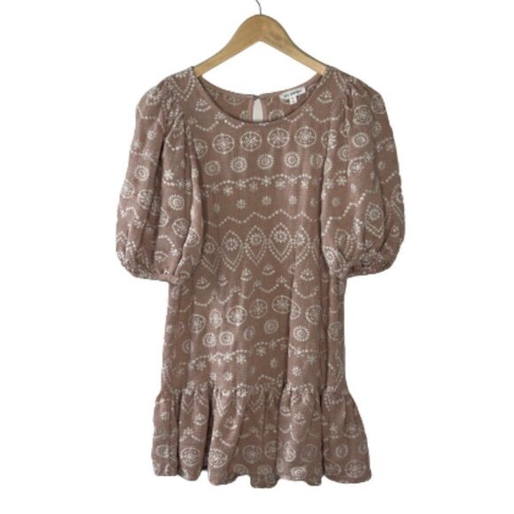 BLUE PEPPER Embroidered Boho Dress Balloon Sleeve Small - Picture 1 of 7